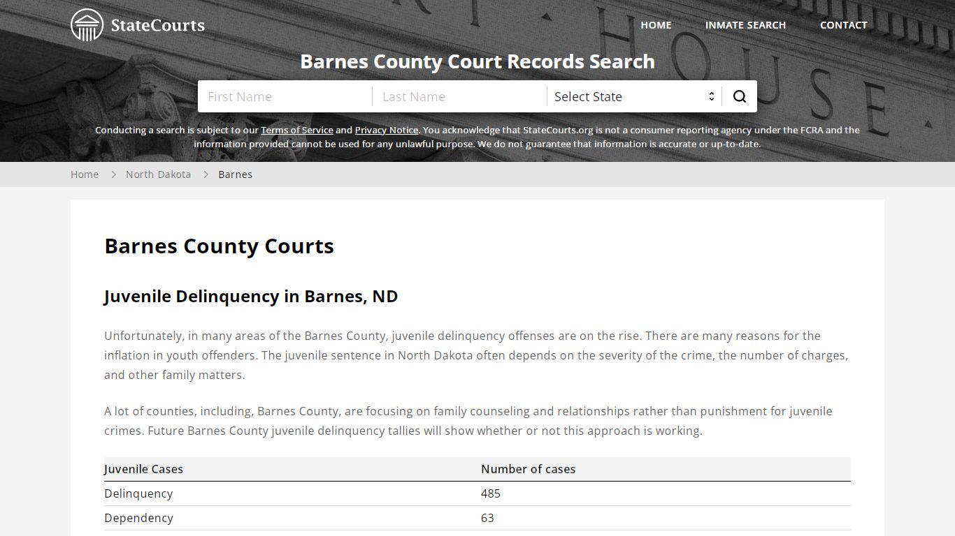 Barnes County, ND Courts - Records & Cases - StateCourts