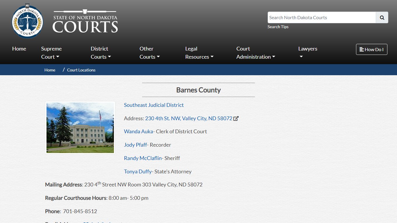 North Dakota Court System - Barnes County - North Dakota Supreme Court