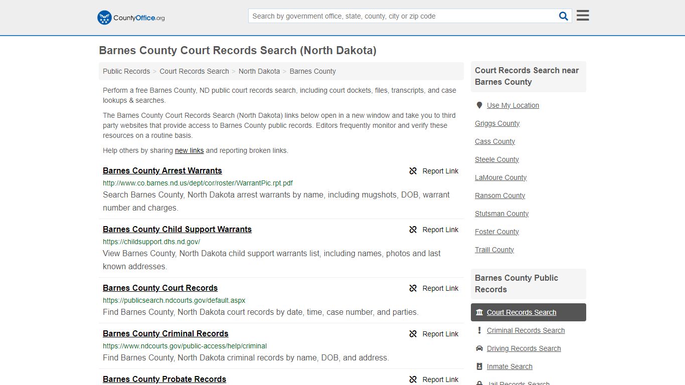 Barnes County Court Records Search (North Dakota) - County Office